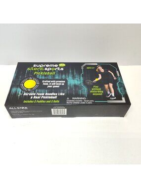 Supreme Silent Sports Pickleball Set Indoor or Outdoor Play Ages 3+ New In Box
